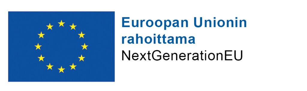 EU:n logo ja teksti: Euroopan Unionin rahoittama, NextGenerationEU